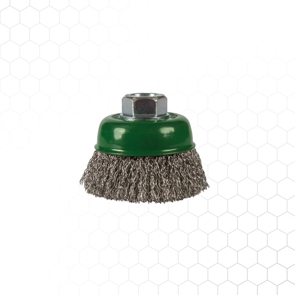 Kuppiharja Ø65 mm, aaltolanka RST 0,3 mm, M14, metallintyöstön työkalu – kuva 2/2