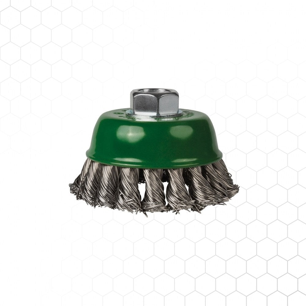 Spartus kuppiharja Ø80 mm, ruostumaton, M14, metallintyöstön työkalu – kuva 2/2