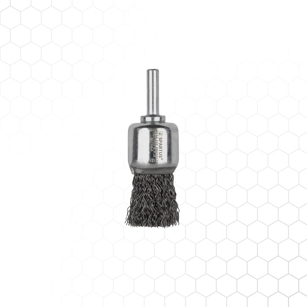 Pensseliharja Ø25mm, teräs-aaltolanka 0,3mm, 6mm varsi, metallintyöstön työkalu – kuva 2/2