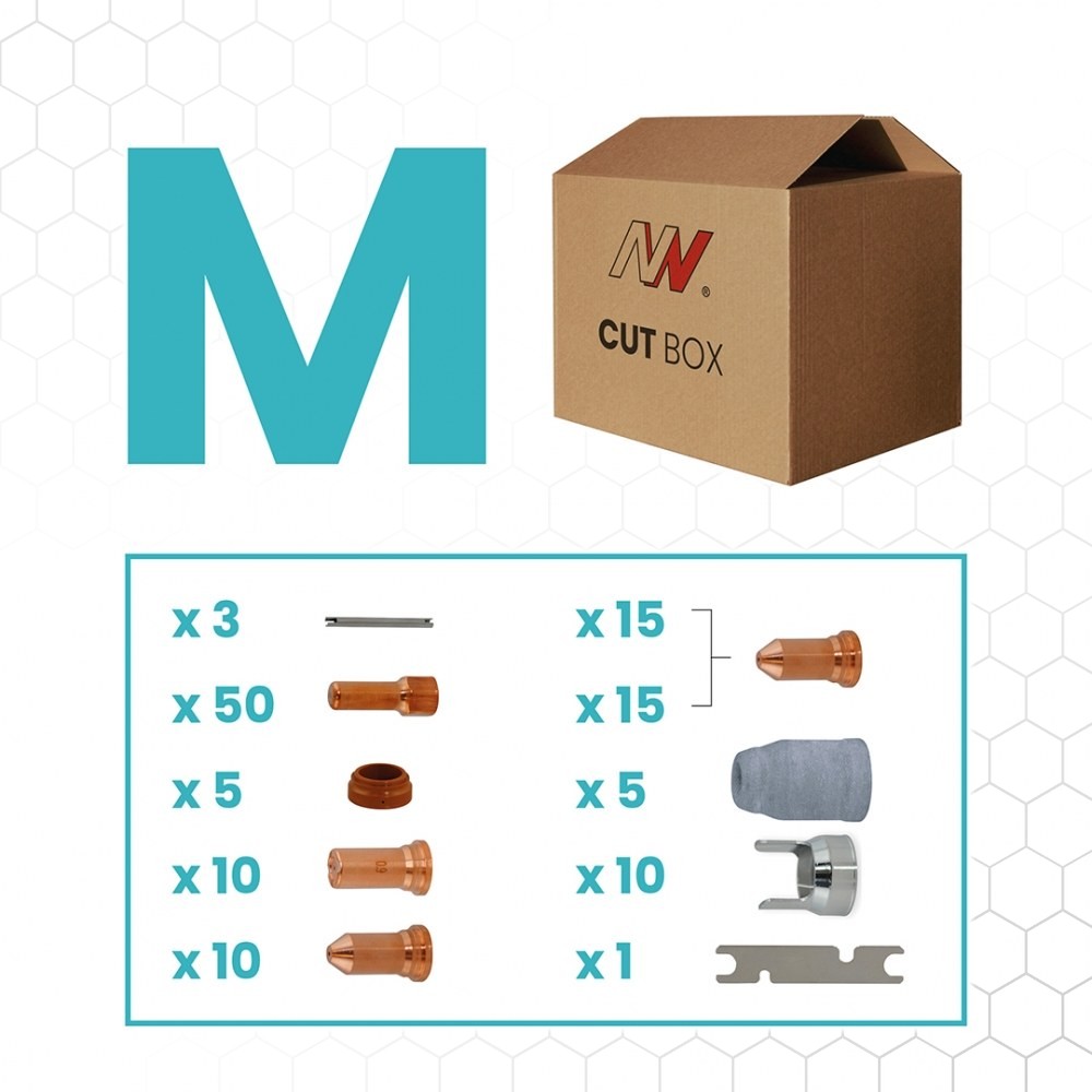 Spartus Cut Box (keskikoko) SP100/PT100 30–70 A, plasmaleikkurin kulutusosa