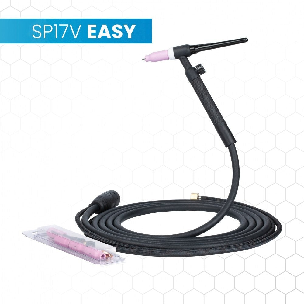 Spartus EasyTIG 17V -poltin kaasuventtiilillä, 4 m, TIG-poltin
