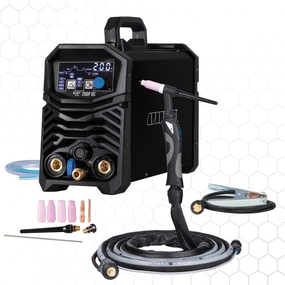 EasyTIG 206P DC paketti + TIG-poltin mini SPE 17 - 4m, TIG-hitsauskone – kuva 1/6