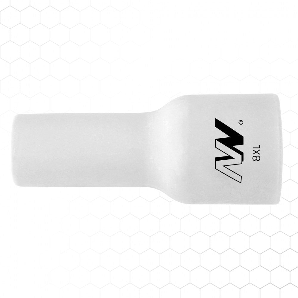 Valkoinen kaasulinssikupu XL [polttimeen 9/20] #8 - L=48,8mm 12,8mm linssi, 10 kpl – kuva 2