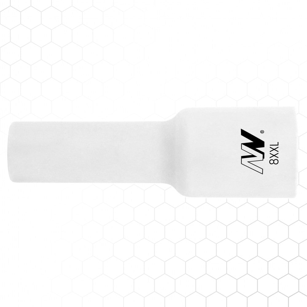 Valkoinen kaasulinssikupu XXL [polttimeen 9/20] #8 - L=63,8mm 12,8mm linssi, 10 kpl – kuva 2