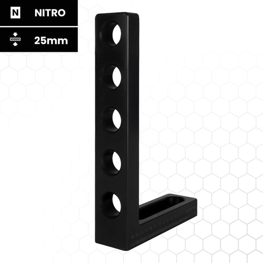 Nitrattu suorakulma 175 × 50 × 275 mm, reikä/ura, hitsauspöydän tarvike – kuva 1/3