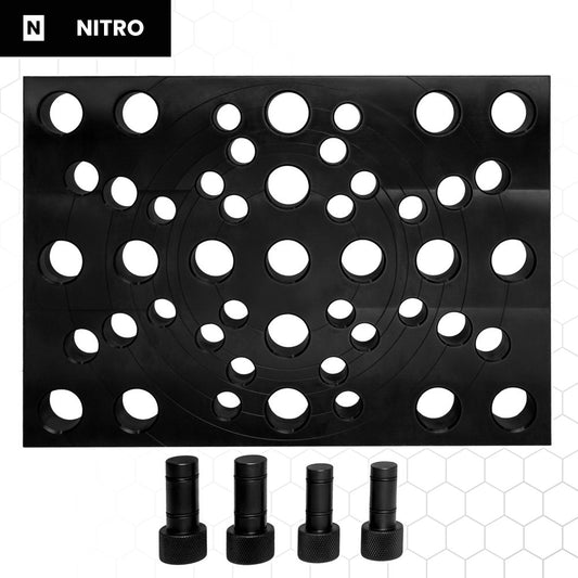 Nitrattu kiinnityslevy 350 × 250 × 25 mm, hitsauspöydän tarvike