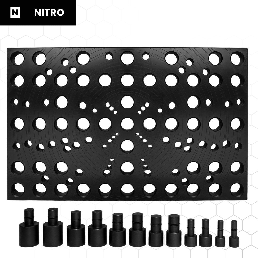 Nitrattu kiinnityslevy 550 × 350 × 25 mm, hitsauspöydän tarvike