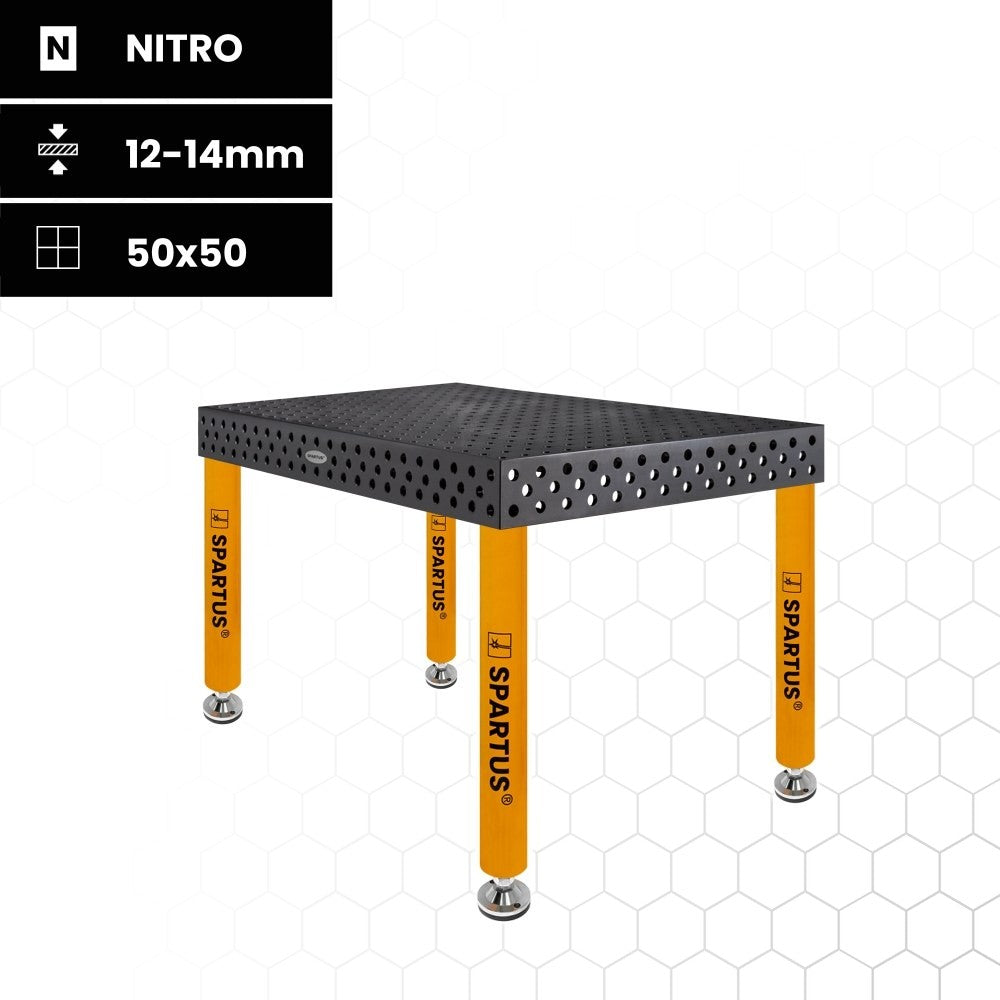 SPARTUS MAXIMUS 3D welding table 1000x1000x100mm | D16 System | 4 standard legs L=750mm