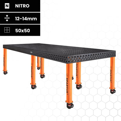 SPARTUS MAXIMUS 3D welding table 3000x1500x100mm | D16 System | 8 legs + castors L=730mm