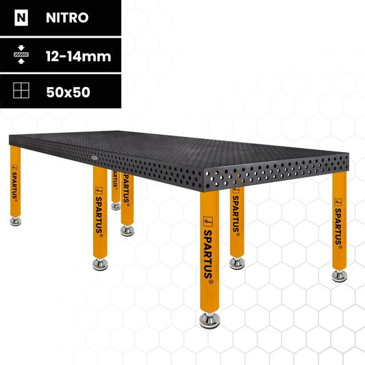 SPARTUS MAXIMUS 3D welding table 3000x1500x100mm | D16 System | 8 standard legs L=750mm