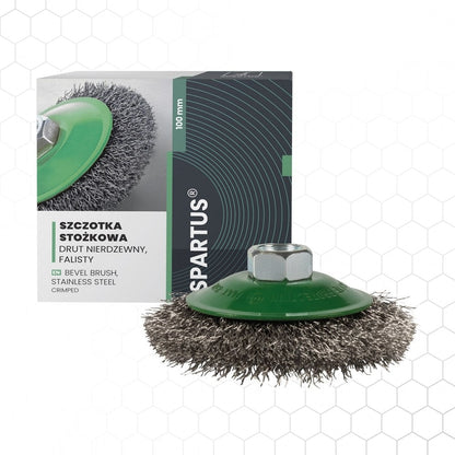 Kartioharja Ø100 mm, aaltolanka RST 0,3 mm, M14, metallintyöstön työkalu – kuva 1/2