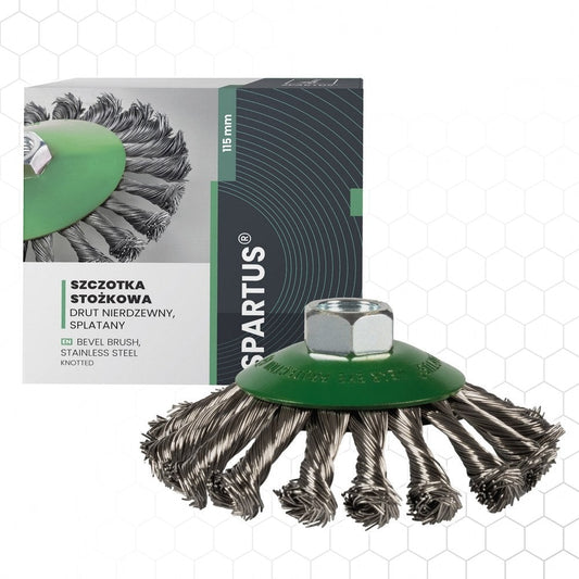 Spartus-kartioharja Ø115 mm ruostumaton, M14, metallintyöstön työkalu – kuva 1/2