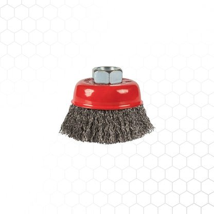 Kuppiharja Ø65mm, teräs, aaltolanka 0,3mm, kierre M14, metallintyöstön työkalu – kuva 2/2