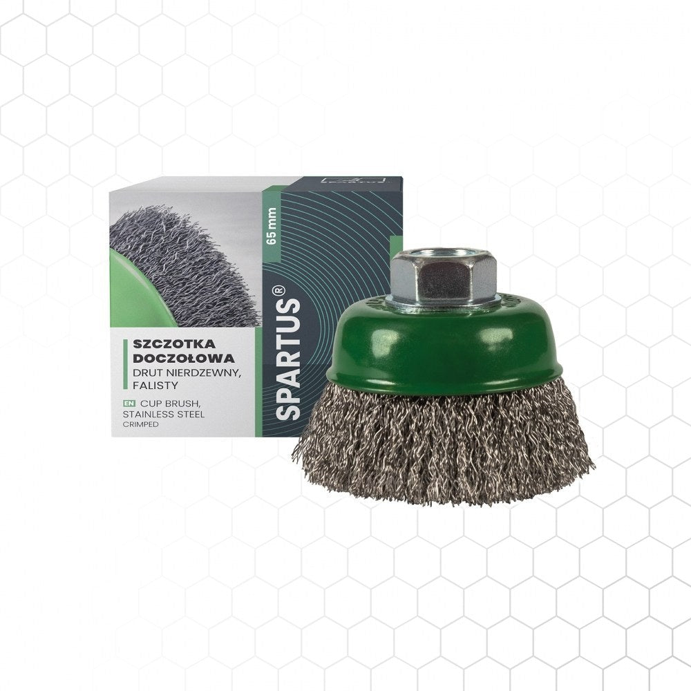 Kuppiharja Ø65 mm, aaltolanka RST 0,3 mm, M14, metallintyöstön työkalu – kuva 1/2