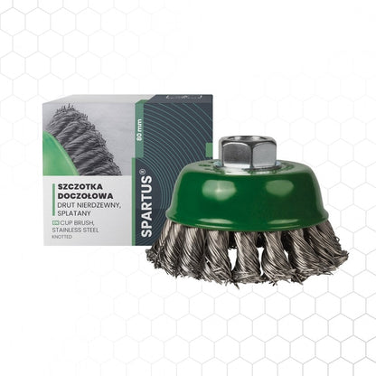 Spartus kuppiharja Ø80 mm, ruostumaton, M14, metallintyöstön työkalu – kuva 1/2
