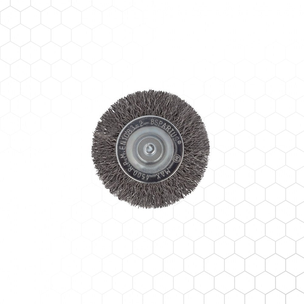 Spartus varrellinen laikkaharja Ø63 mm, 6 mm varsi, metallintyöstön työkalu – kuva 2/3