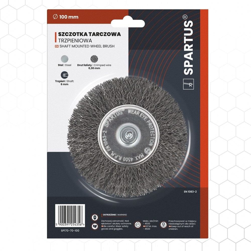 Spartus varrellinen laikkaharja Ø100 mm, metallintyöstön työkalu – kuva 1/3