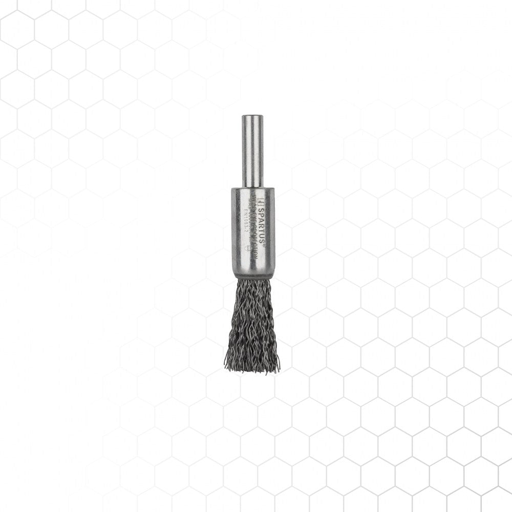 Pensseliharja Ø12 mm, teräs-aaltolanka 0,3 mm, 6 mm varsi, metallintyöstön työkalu – kuva 2/2