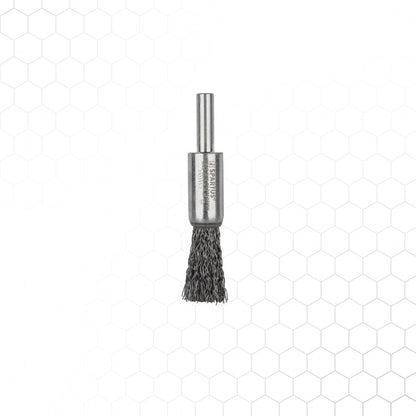 Pensseliharja Ø12 mm, teräs-aaltolanka 0,3 mm, 6 mm varsi, metallintyöstön työkalu – kuva 2/2