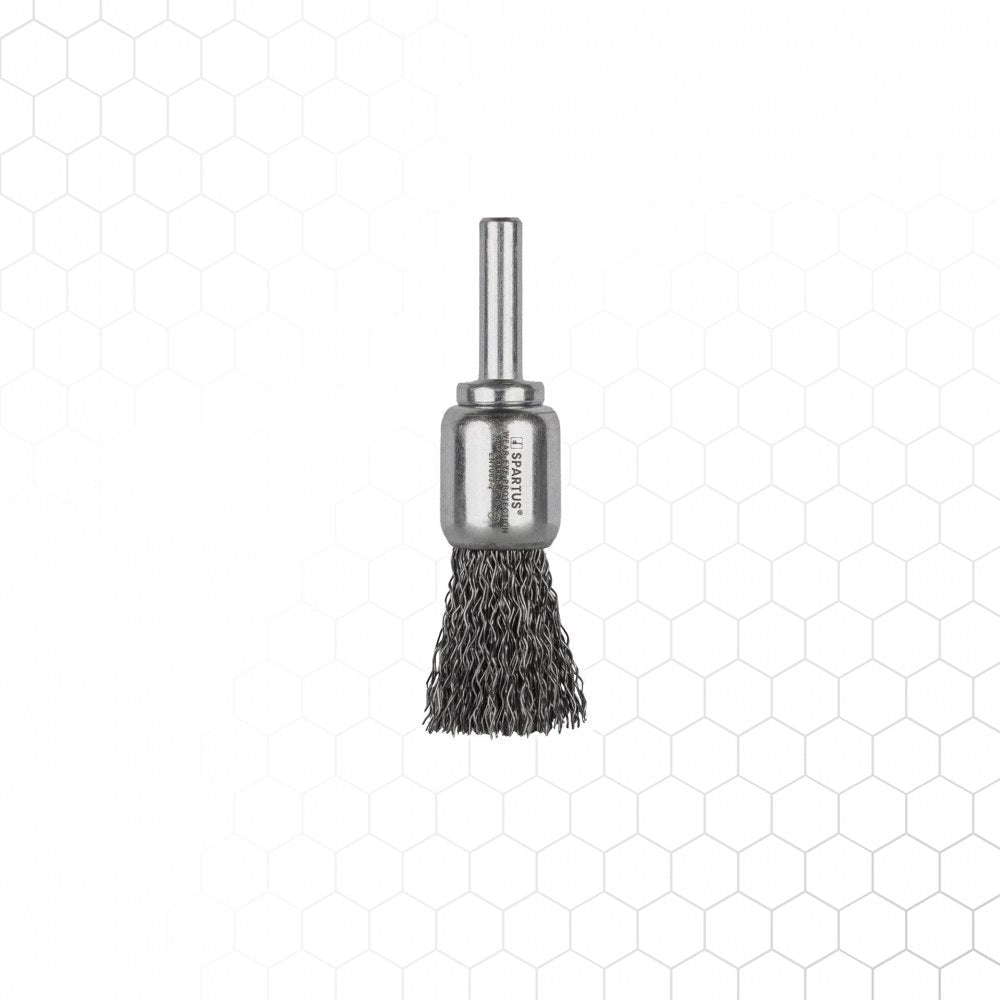 Pensseliharja Ø17 mm, teräs-aaltolanka 0,3 mm, 6 mm varsi, metallintyöstön työkalu – kuva 2/2