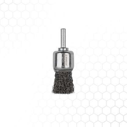 Pensseliharja Ø25mm, teräs-aaltolanka 0,3mm, 6mm varsi, metallintyöstön työkalu – kuva 2/2