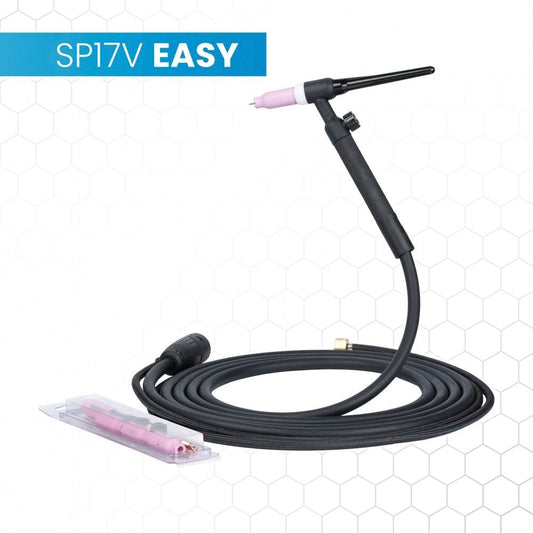 Spartus EasyTIG 17V -poltin kaasuventtiilillä, 4 m, TIG-poltin